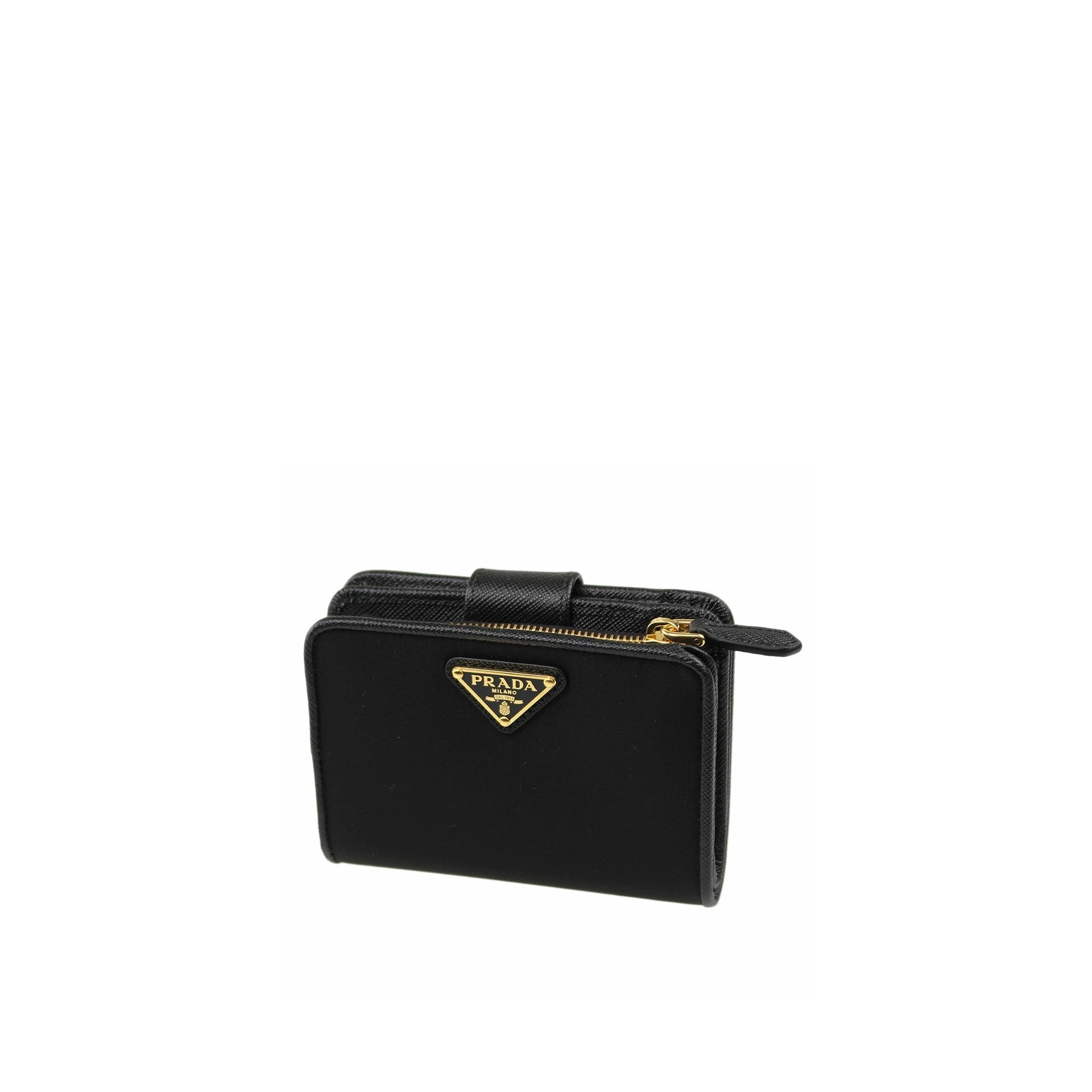 Prada - Portefeuille Nylon And Leather - Femme - Black