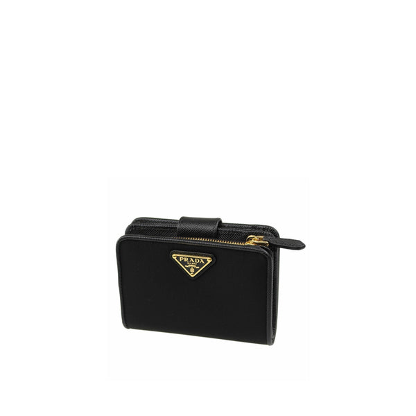 Prada - Portefeuille Nylon And Leather - Femme - Black