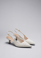 Escarpins Helmi En Cuir Blanc Pour Femmes