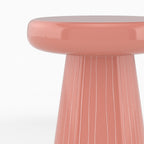 adelie table d appoint rose et rayures blanches ronde