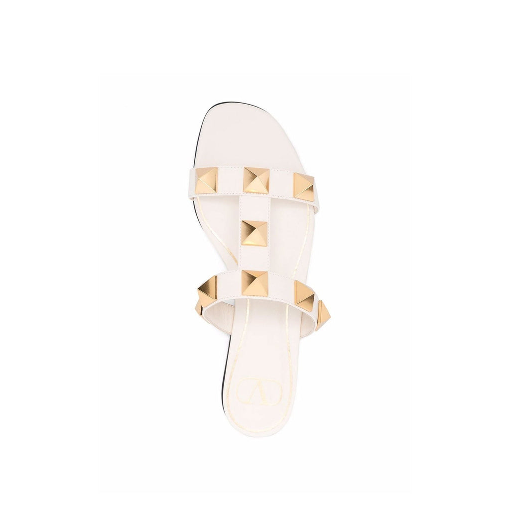 Sandales Valentino Garavani Roman Stud Leather - Cream - Femme