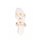 Sandales Valentino Garavani Roman Stud Leather - Cream - Femme