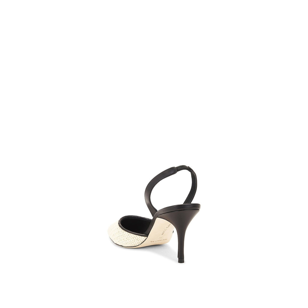 Escarpins Manolo Blahnik Casam 70 Raffia - Black - Femme