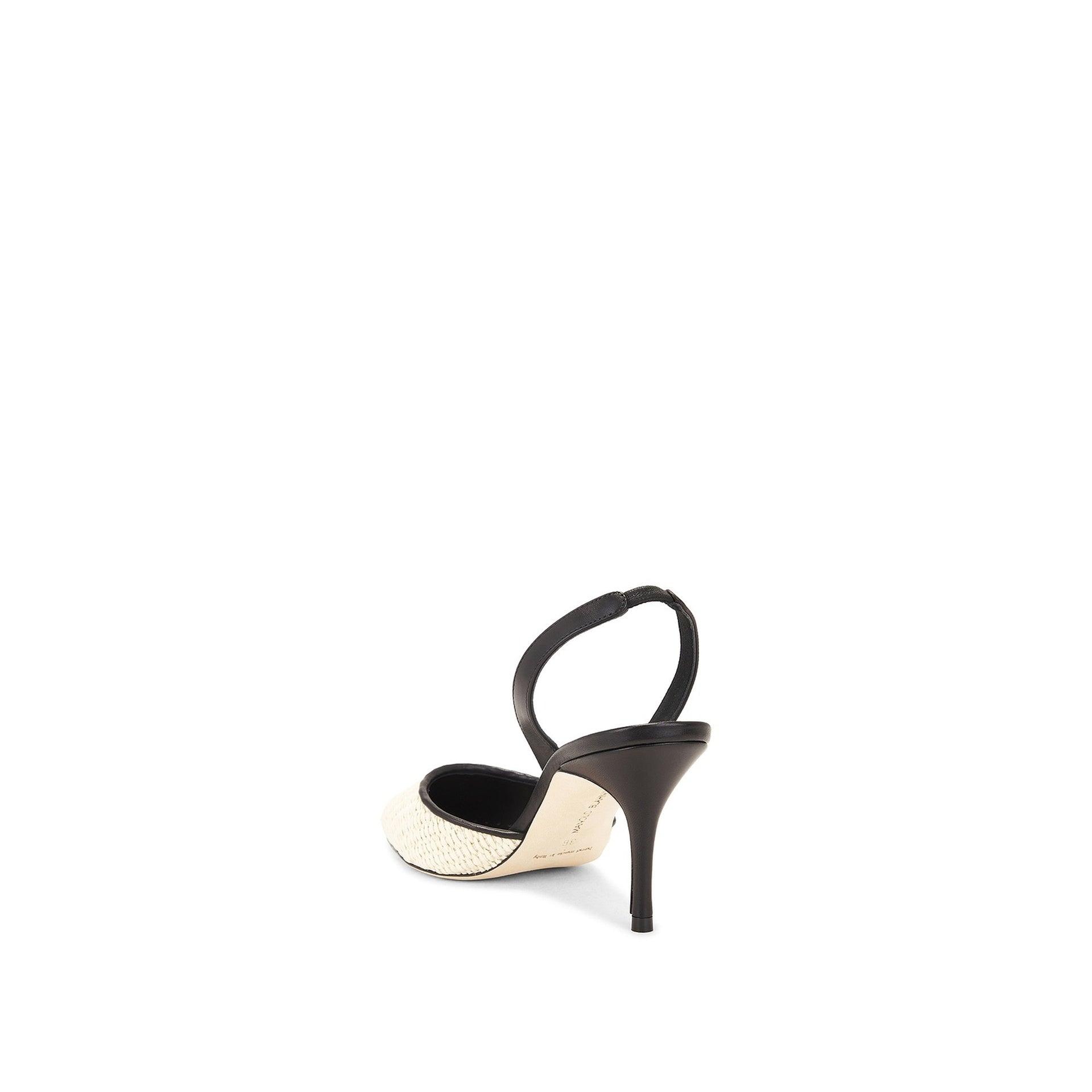 Escarpins Manolo Blahnik Casam 70 Raffia - Black - Femme