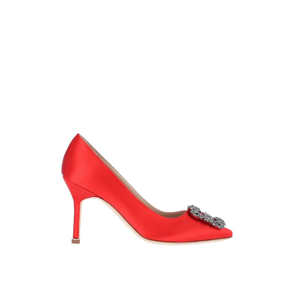 Escarpins Manolo Blahnik Hangisi 090 Satin - Red - Femme