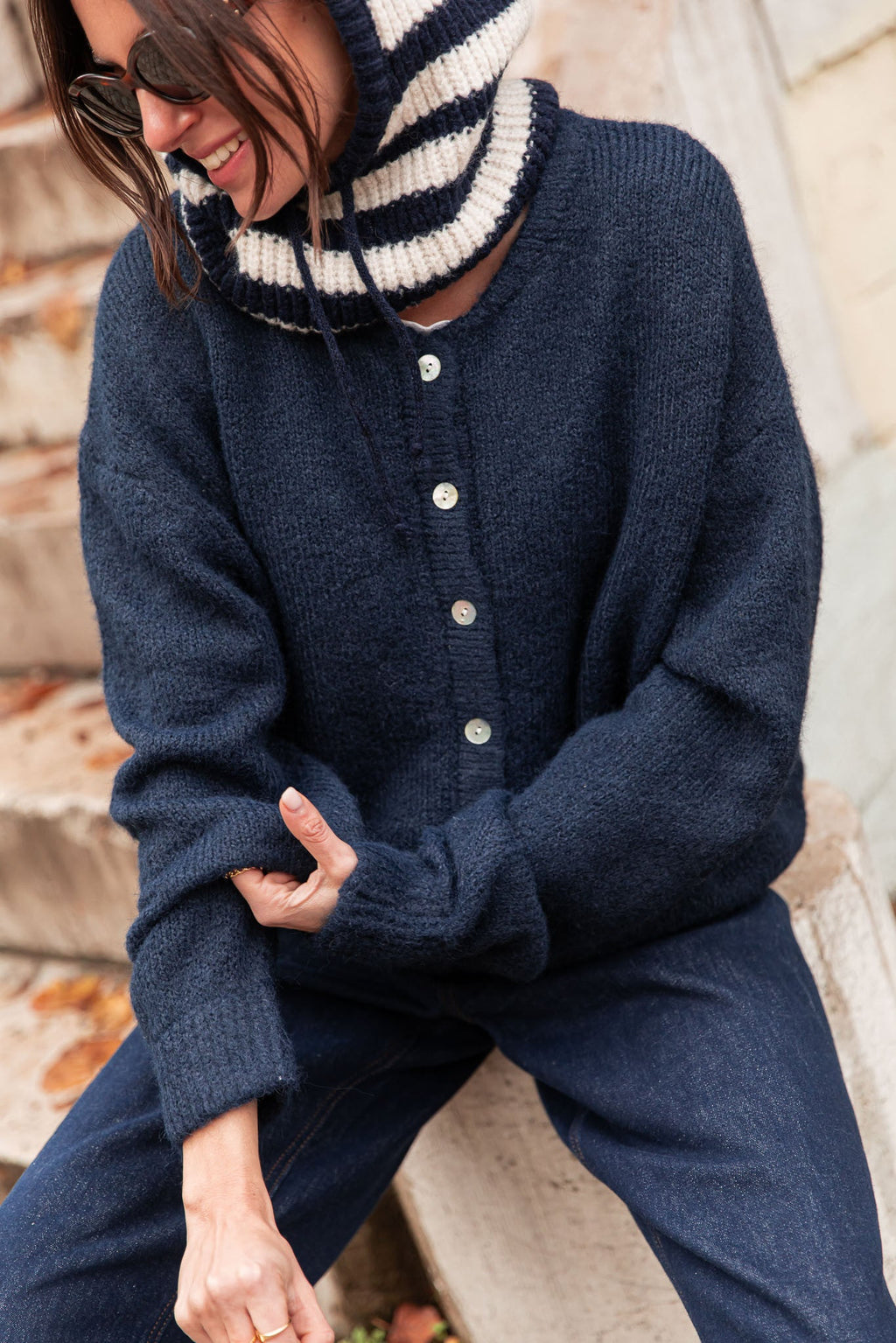 ALI Bleu Marine - Gilet Laine
