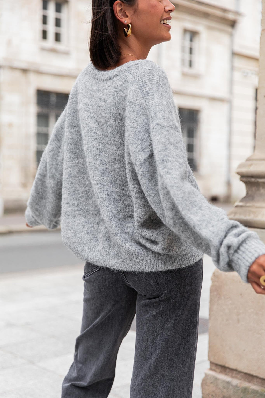 ALI Gris Foncé - Gilet Laine