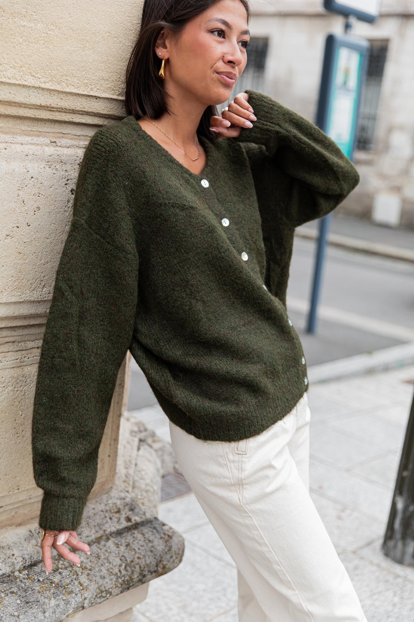 ALI Kaki - Gilet Laine