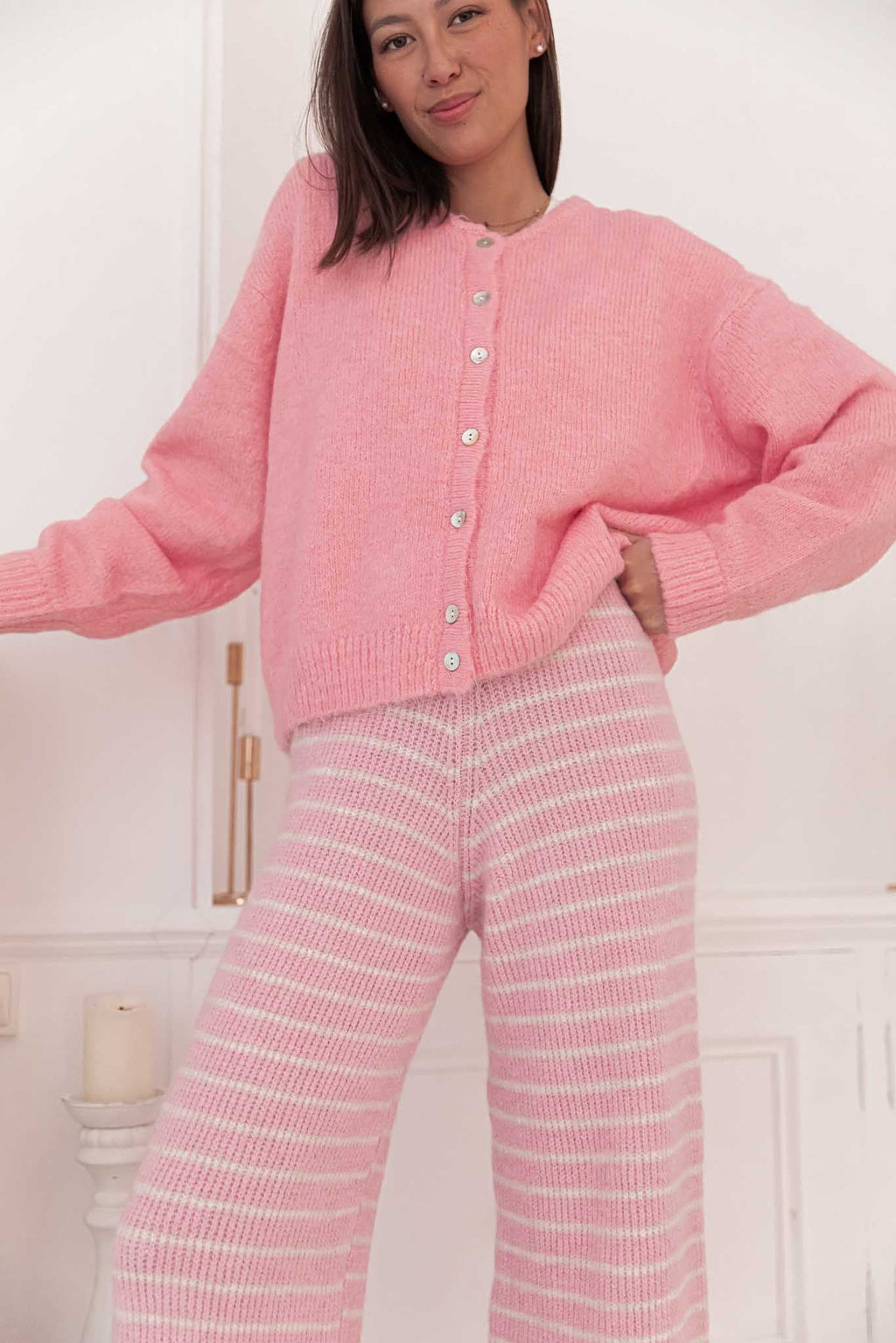 ALI Rose Bonbon - Gilet Laine