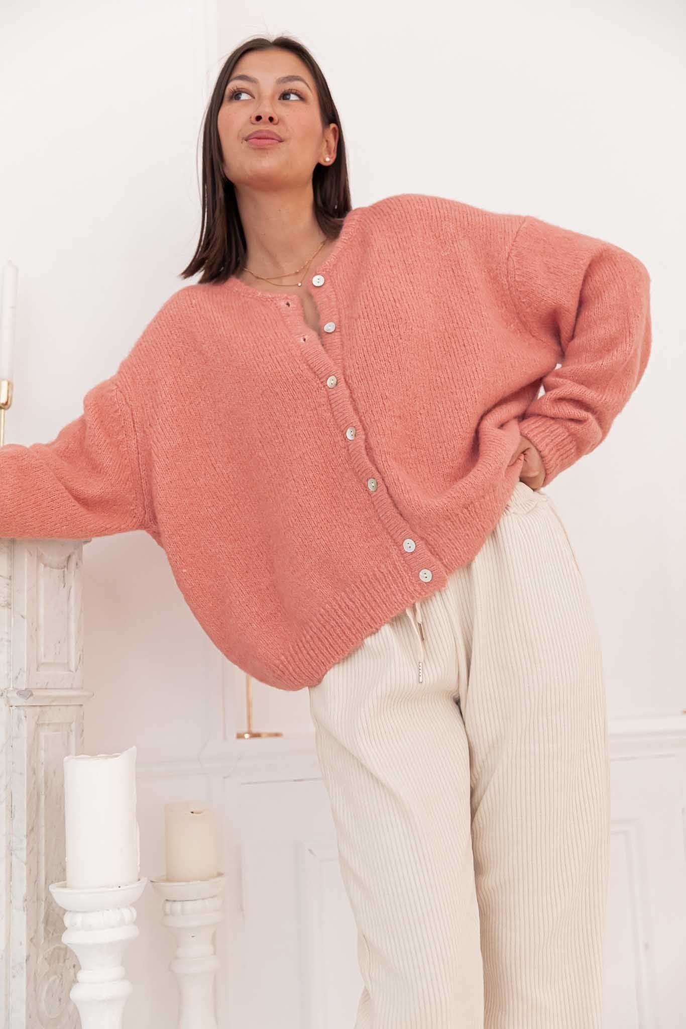 ALI Vieux Rose - Gilet Laine