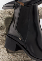 Alicia - Cuir Glacé Noir - Bons Baisers - The Bradery