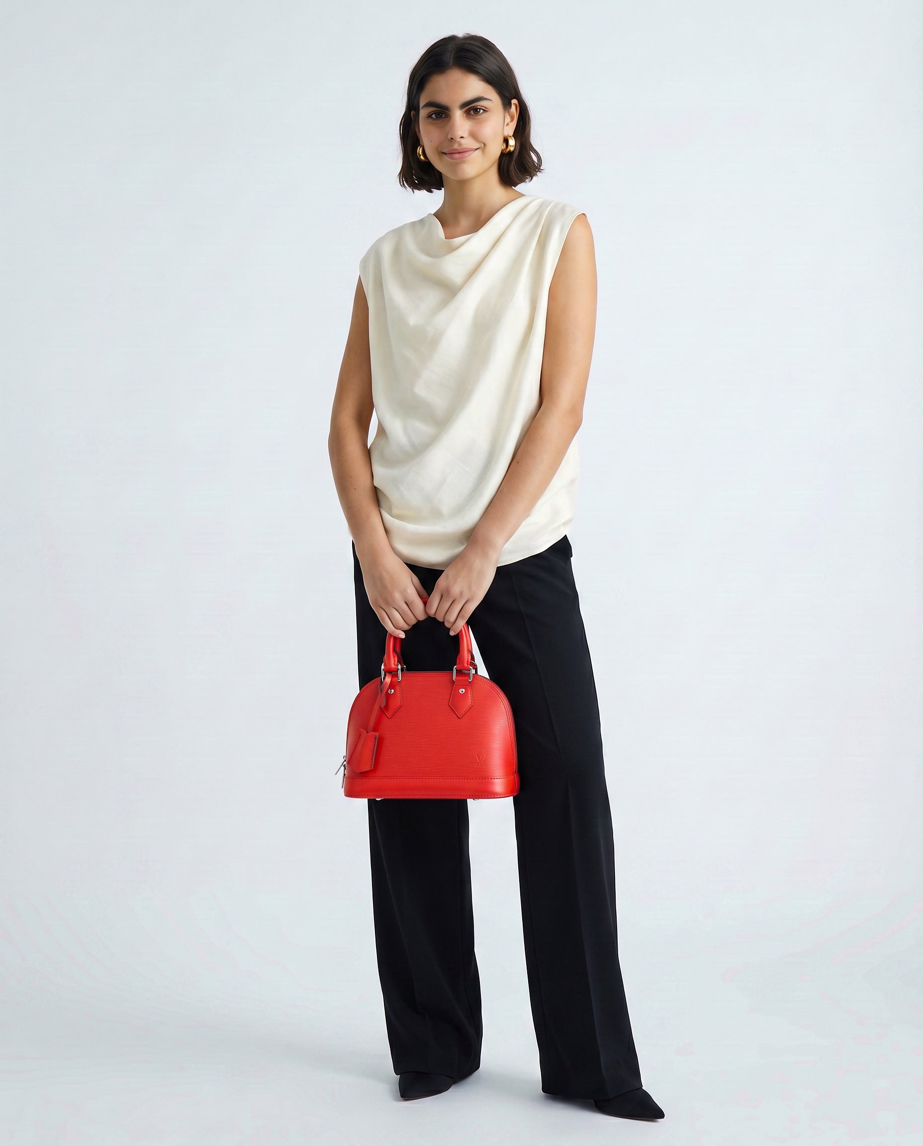 Louis Vuitton Alma Bb Cuir Épi Coquelicot