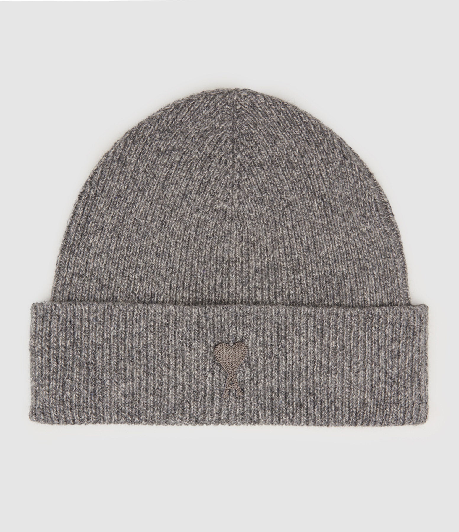 Ami Paris - Bonnet Ami De Cœur Cachemire Gris Chiné - Femme