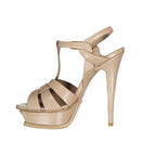 Saint Laurent Tribute Leather Sandals - Beige - Femme