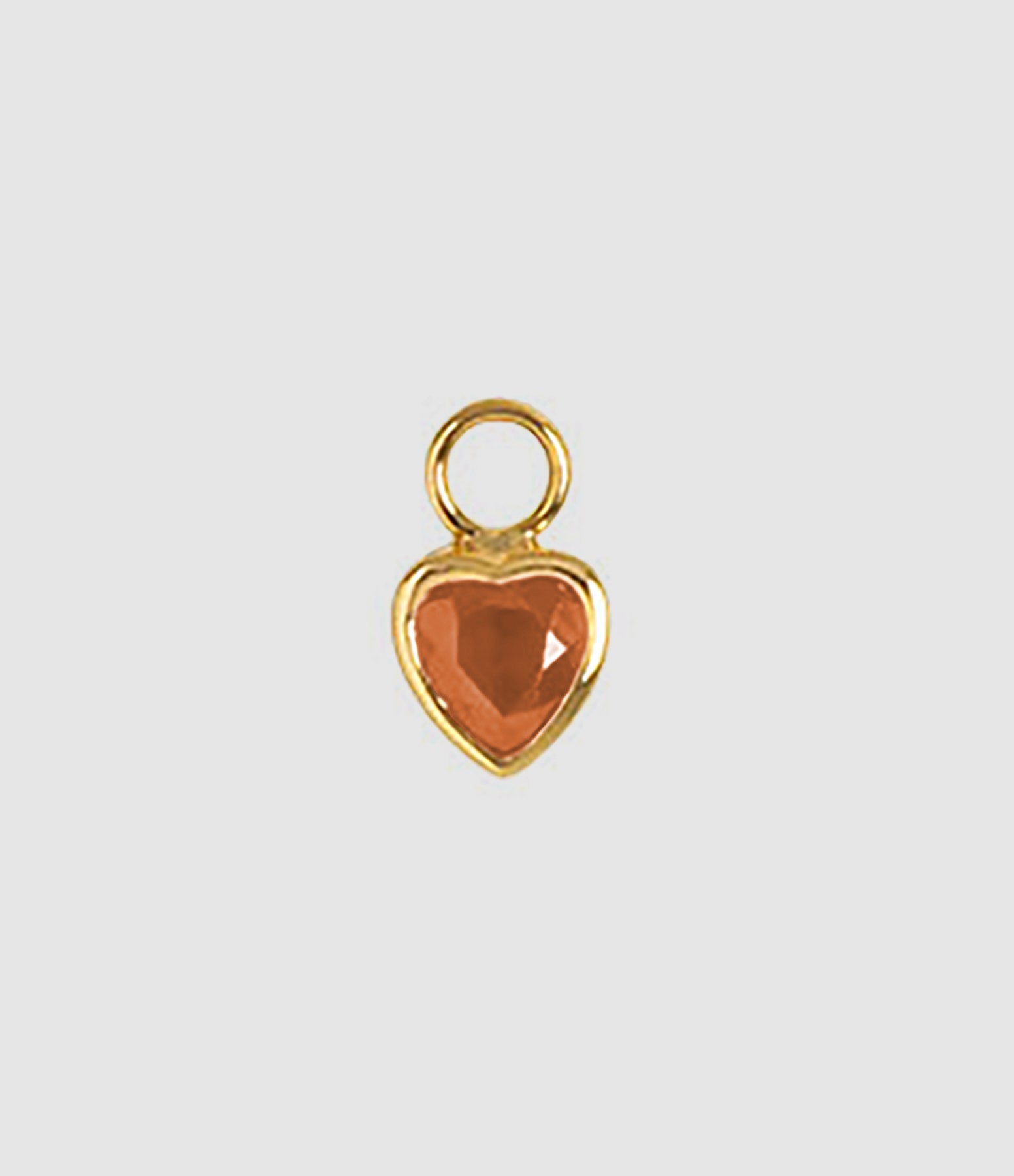 And...Paris - Mini Charm Cœur Saphir Orange Or - Femme