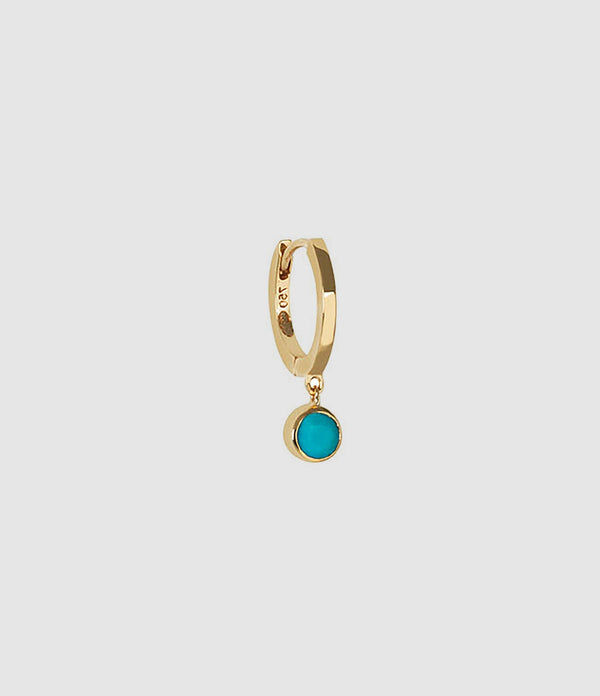 And...Paris - Mini Créole Turquoise Or (Vendue À L'Unité) - Femme