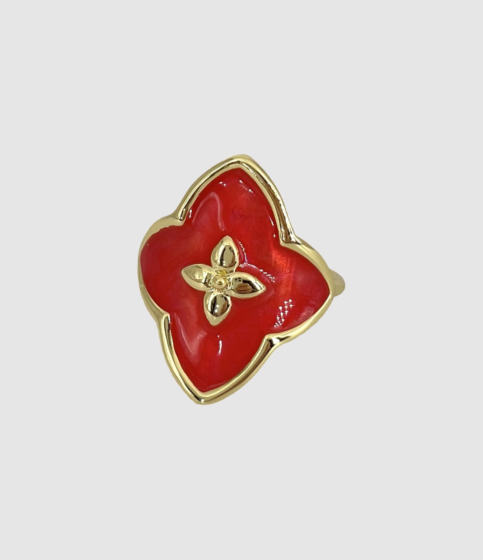 Cabirol - Bague Angie Laquée Rouge - Femme