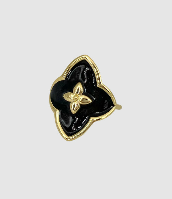 Cabirol - Bague Angie Laquée Noir - Femme