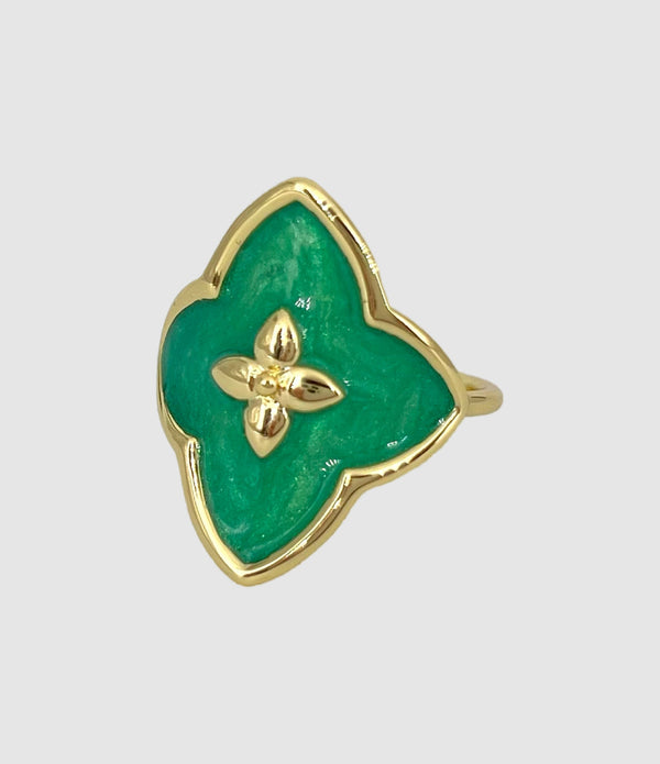 Cabirol - Bague Angie Laquée Vert - Femme