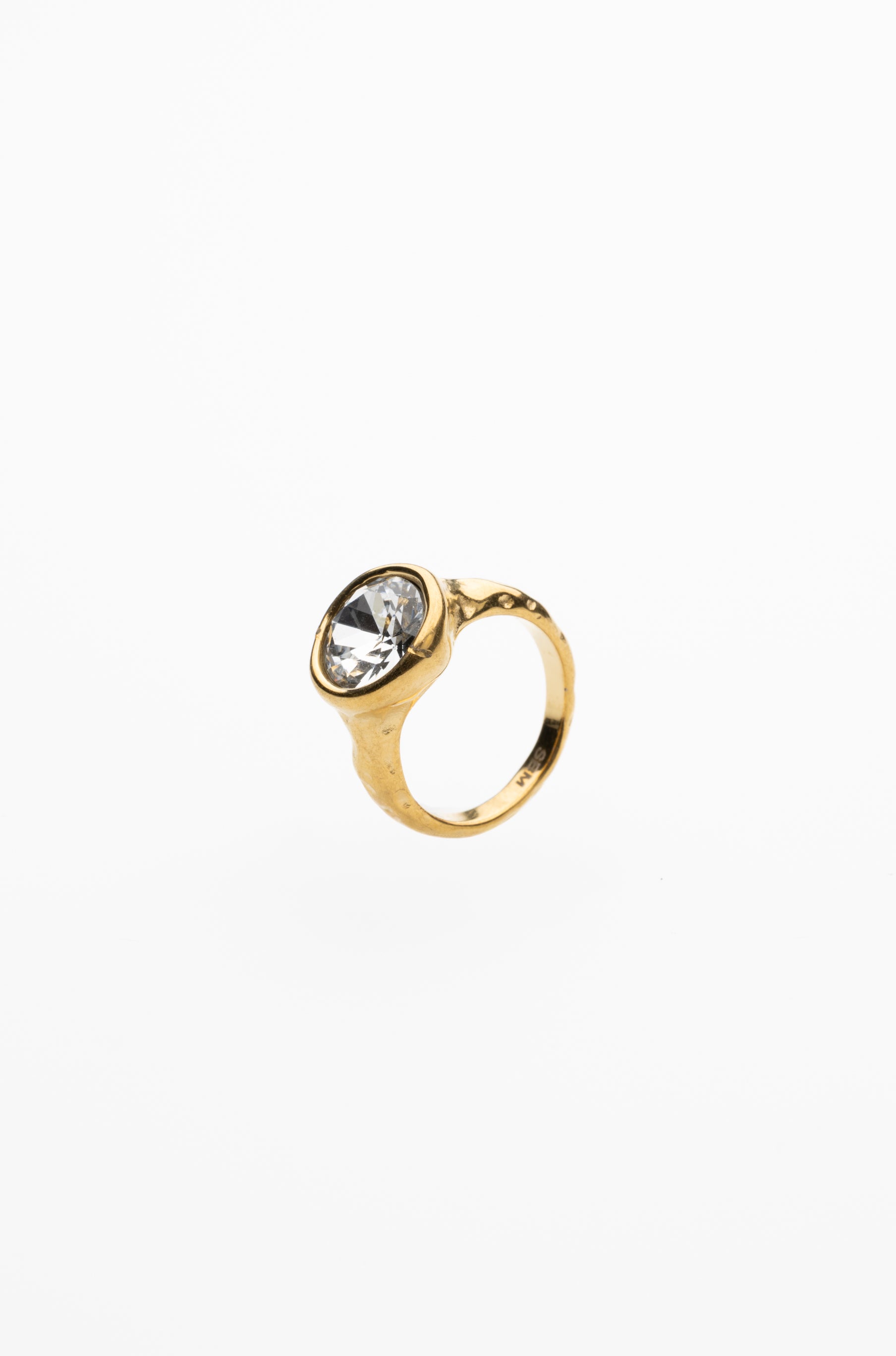 Bague Ronde En Cristal Blanc