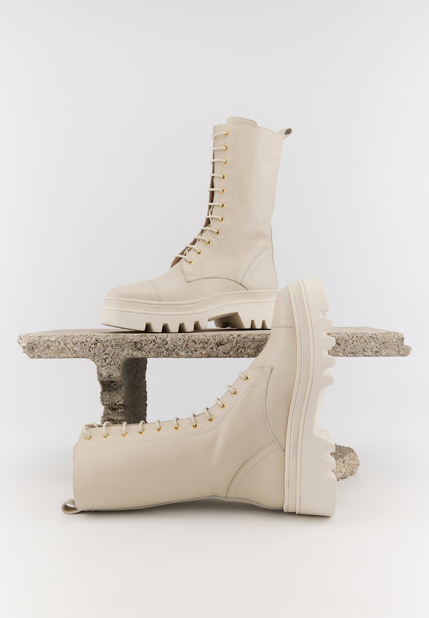 Anita - Cuir Lisse Beige - Bons Baisers - The Bradery