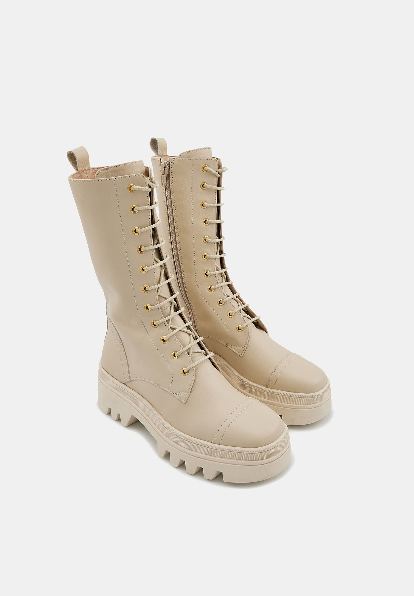 Anita - Cuir Lisse Beige - Bons Baisers - The Bradery