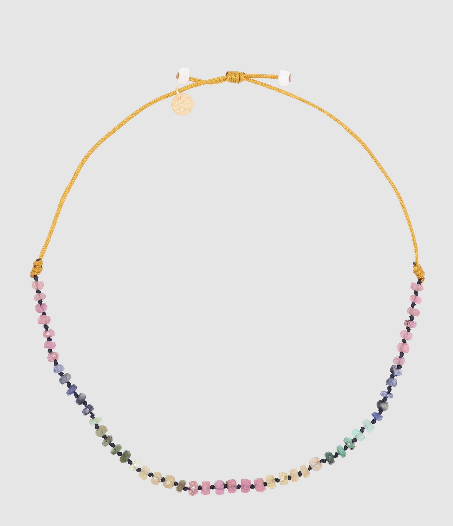 Mon Precieux Gem - Bracelet De Cheville Candies Saphir Multi Cordon Moutarde - Femme