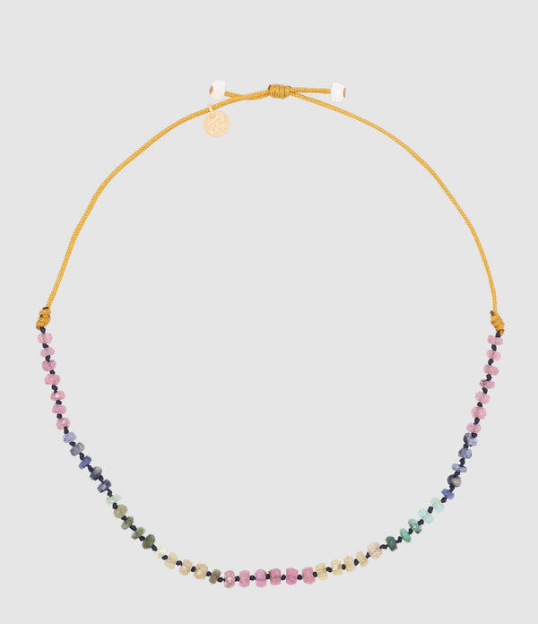 Mon Precieux Gem - Bracelet De Cheville Candies Saphir Multi Cordon Moutarde - Femme