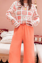 ASIANNA Orange - Pantalon Gaze De Coton