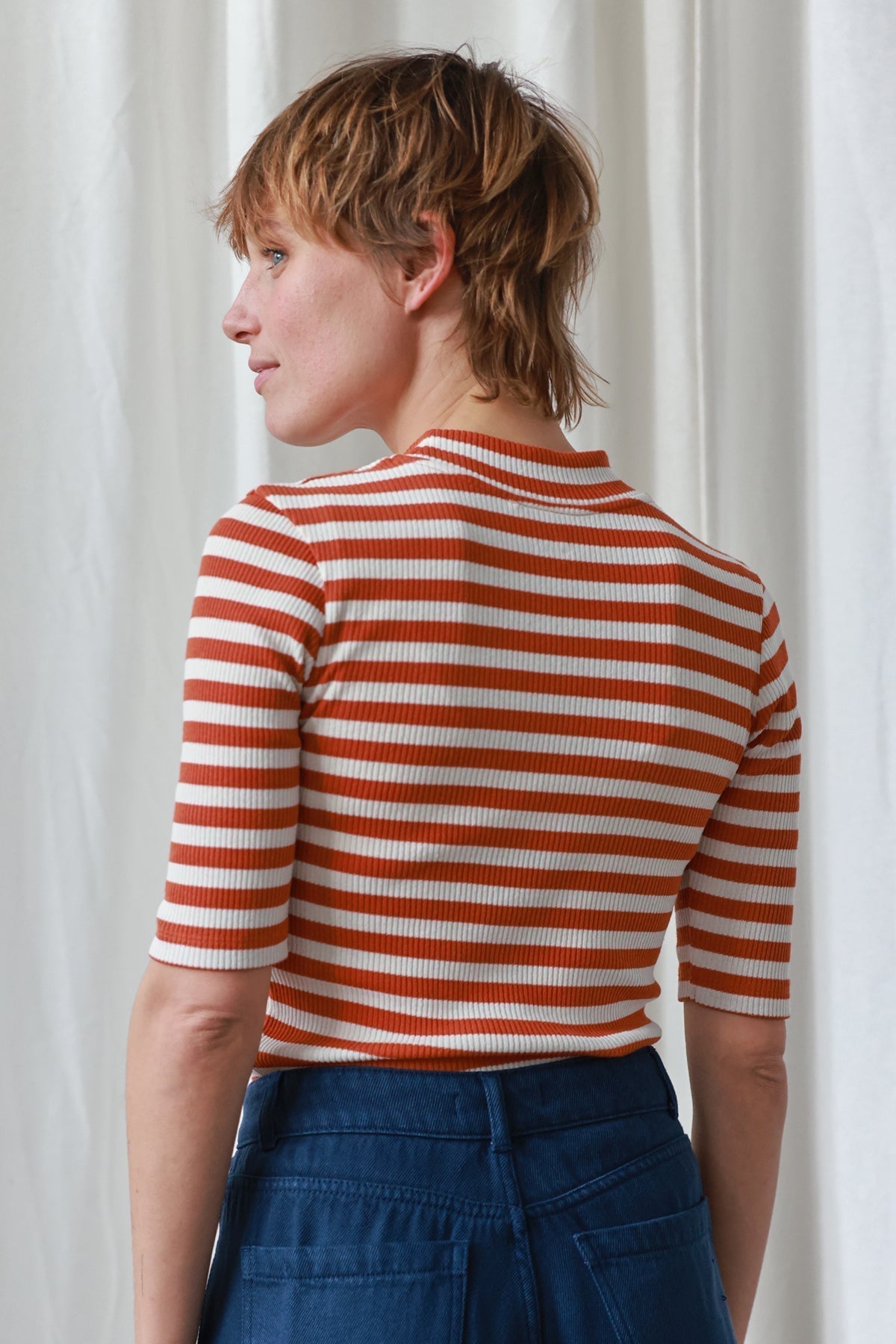 Top Aspland - Rayures Rouille - Femme