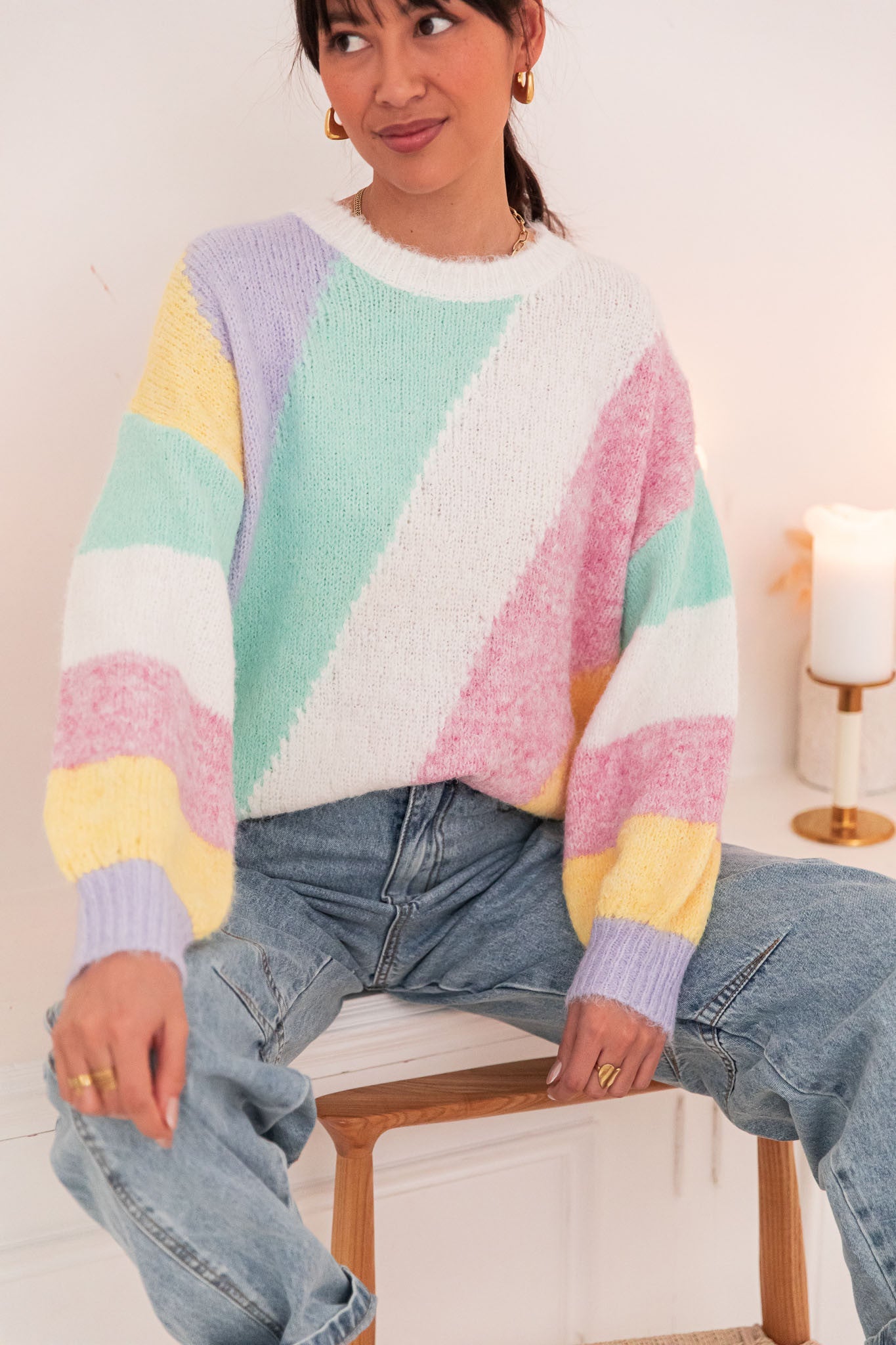 AURORE Pastel - Pull Laine