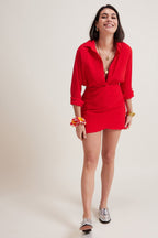 Jupe Margaux Gaze De Coton Rouge