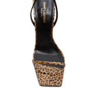 Saint Laurent Pam 110 Leopard Sandals - Brown - Femme