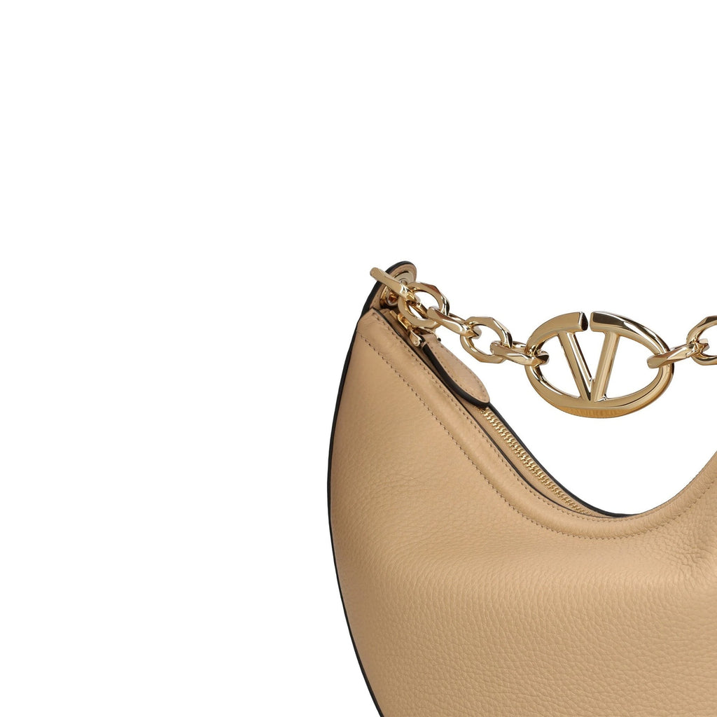 Valentino Garavani Gate V-Logo Leather Bag - Beige - Femme