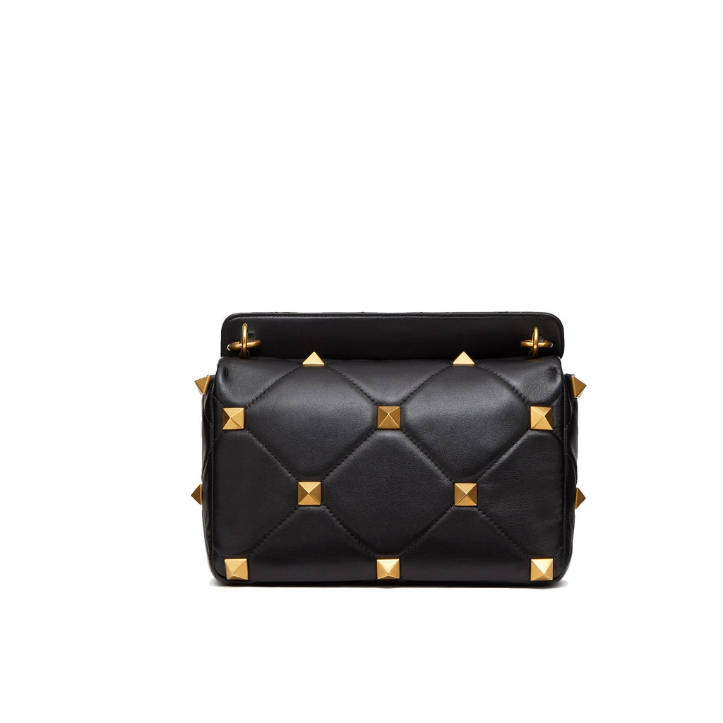 Valentino Garavani Roman Stud Medium Shoulder Bag - Black - Femme