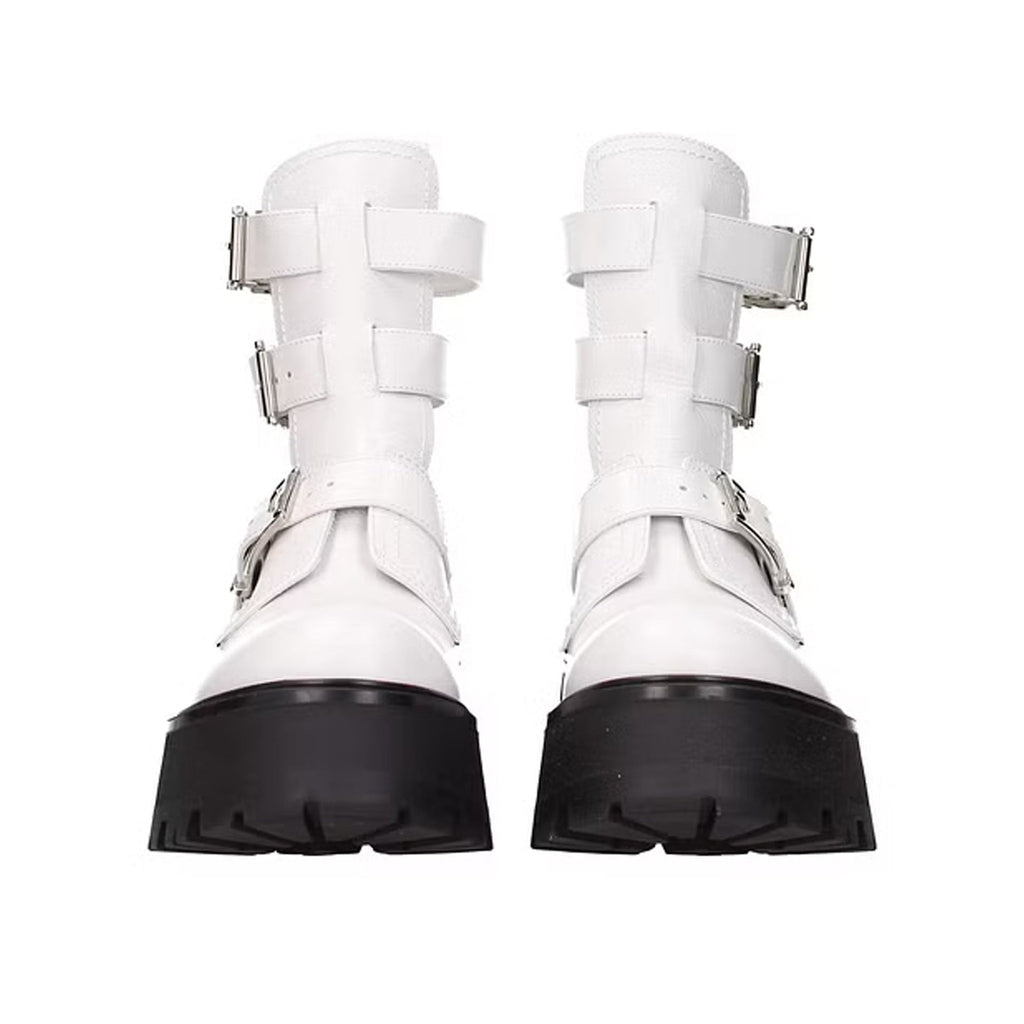 Bottes - Alexander Mcqueen Leather Ankle  - White