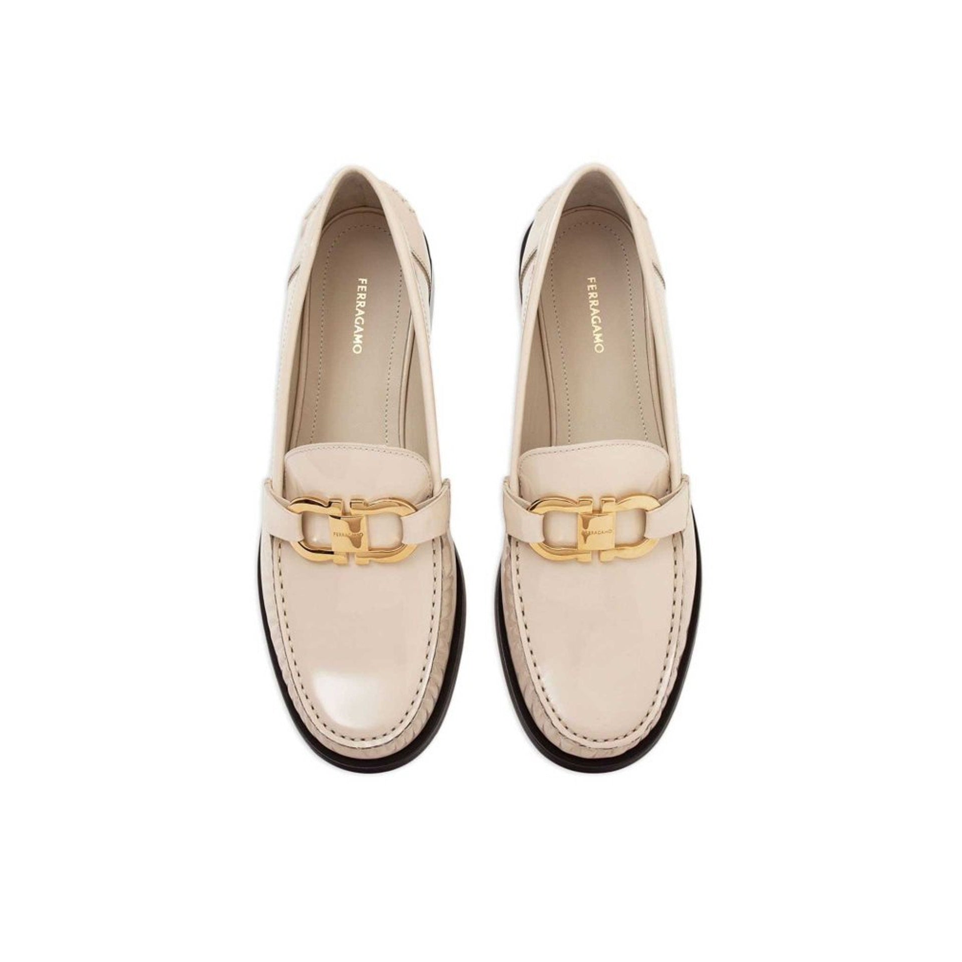 Mocassins Salvatore Ferragamo Maryan Leather - Cream - Femme