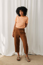 Top Bablon - Rayures Mandarine - Femme
