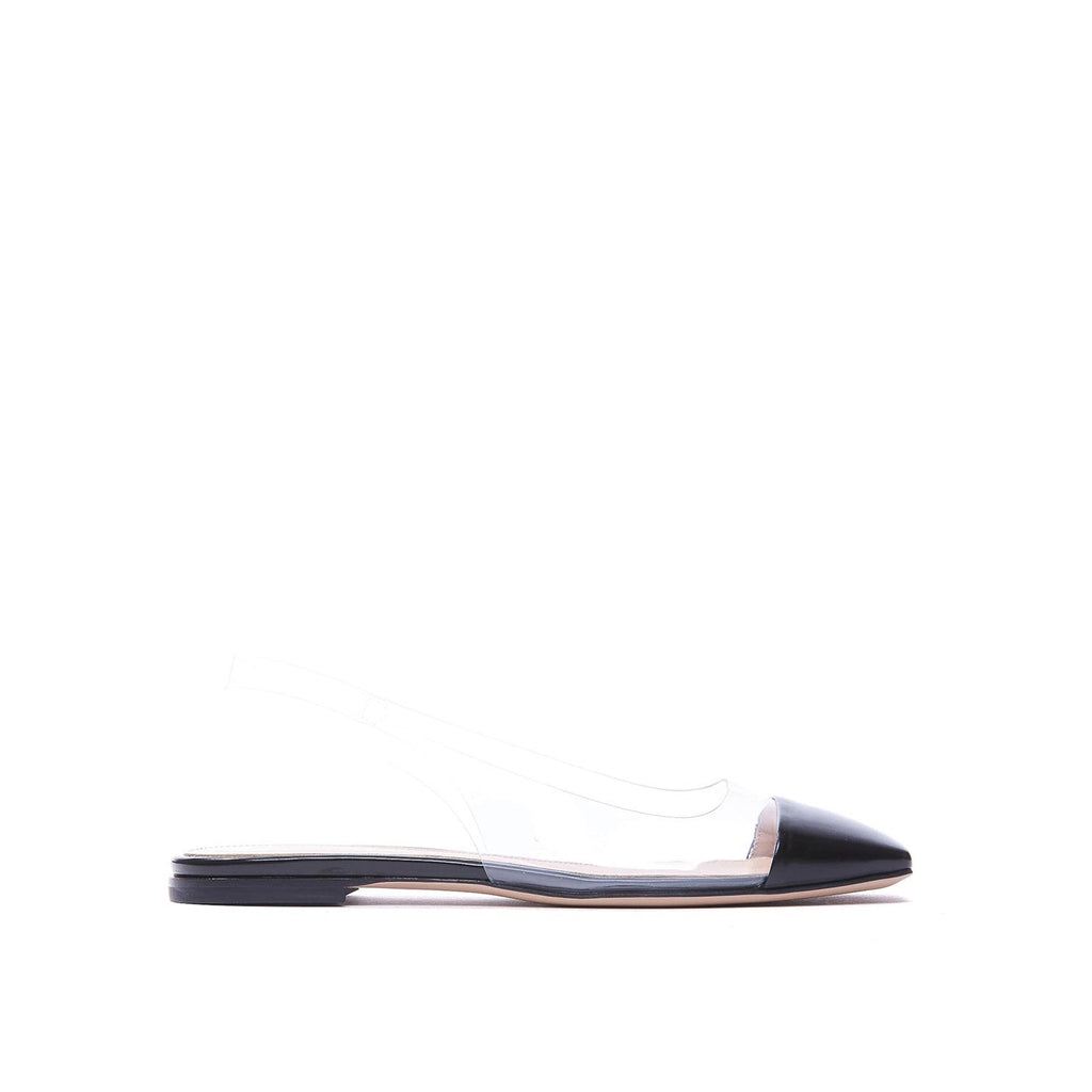 Ballerines - Gianvito Rossi Plexi Slingback Flats - Black