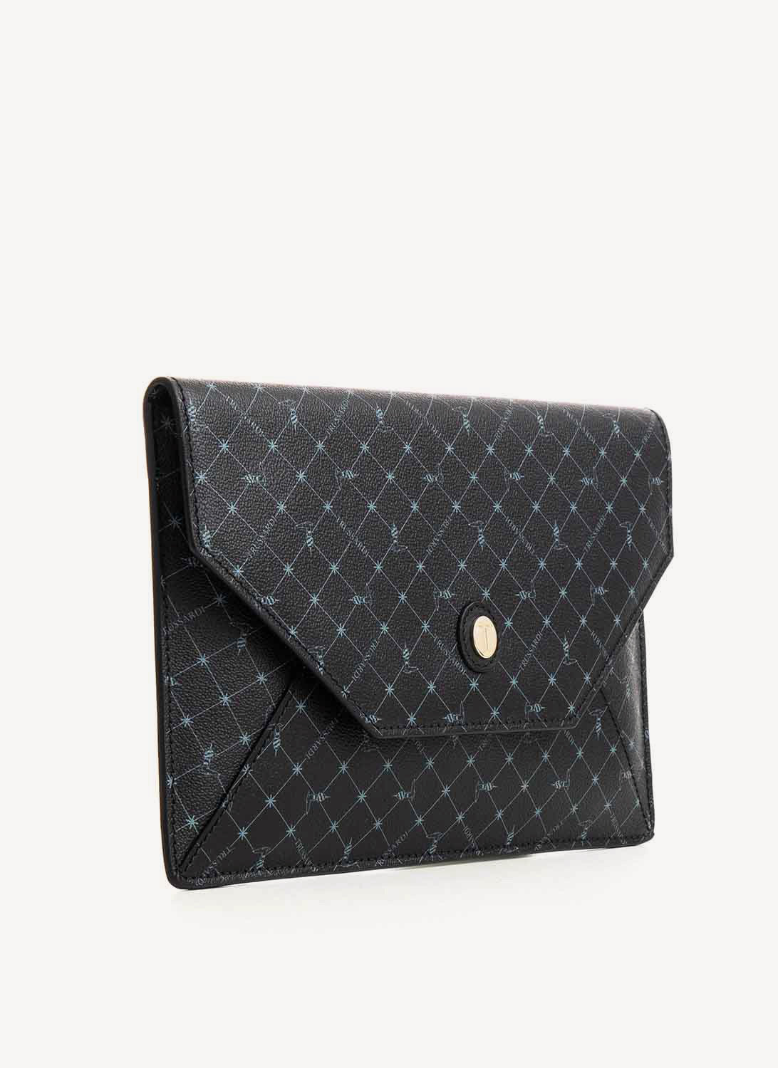 Trussardi - Pochette Noire Monogramme - Noir - Femme