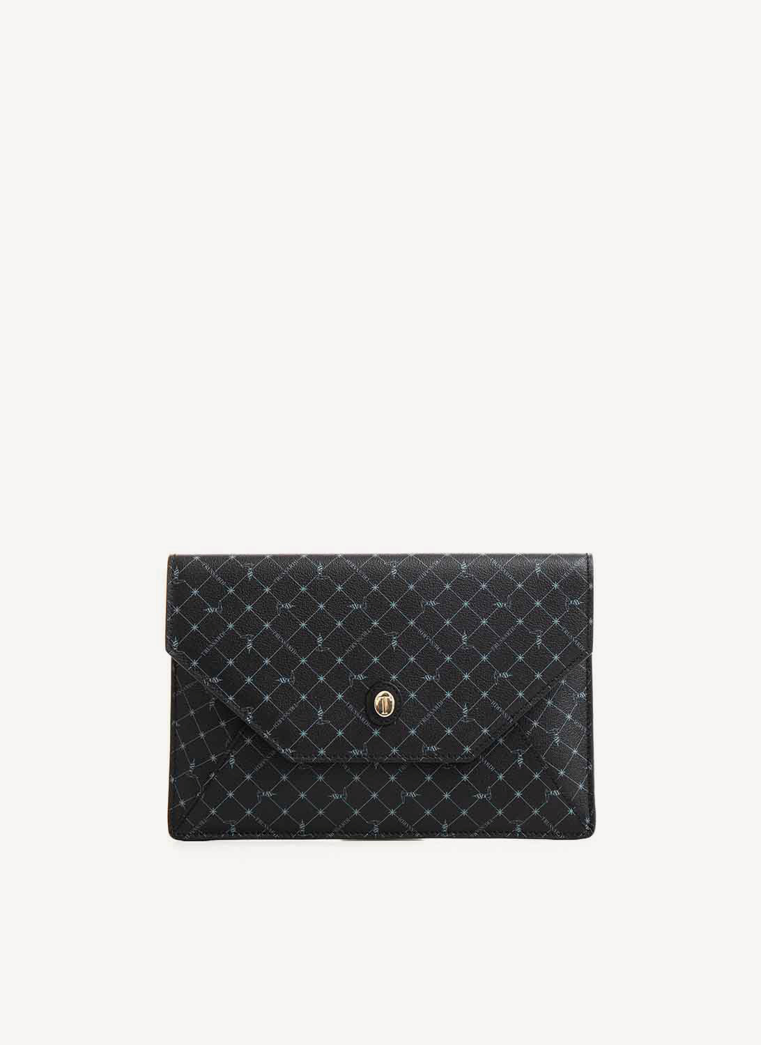 Trussardi - Pochette Noire Monogramme - Noir - Femme
