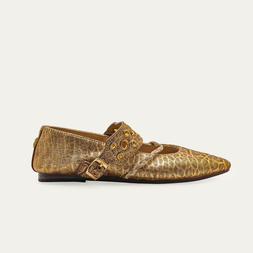 Ballerines Adele Cuir Bubble Or Antique