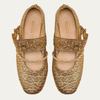 Ballerines Adele Cuir Bubble Or Antique