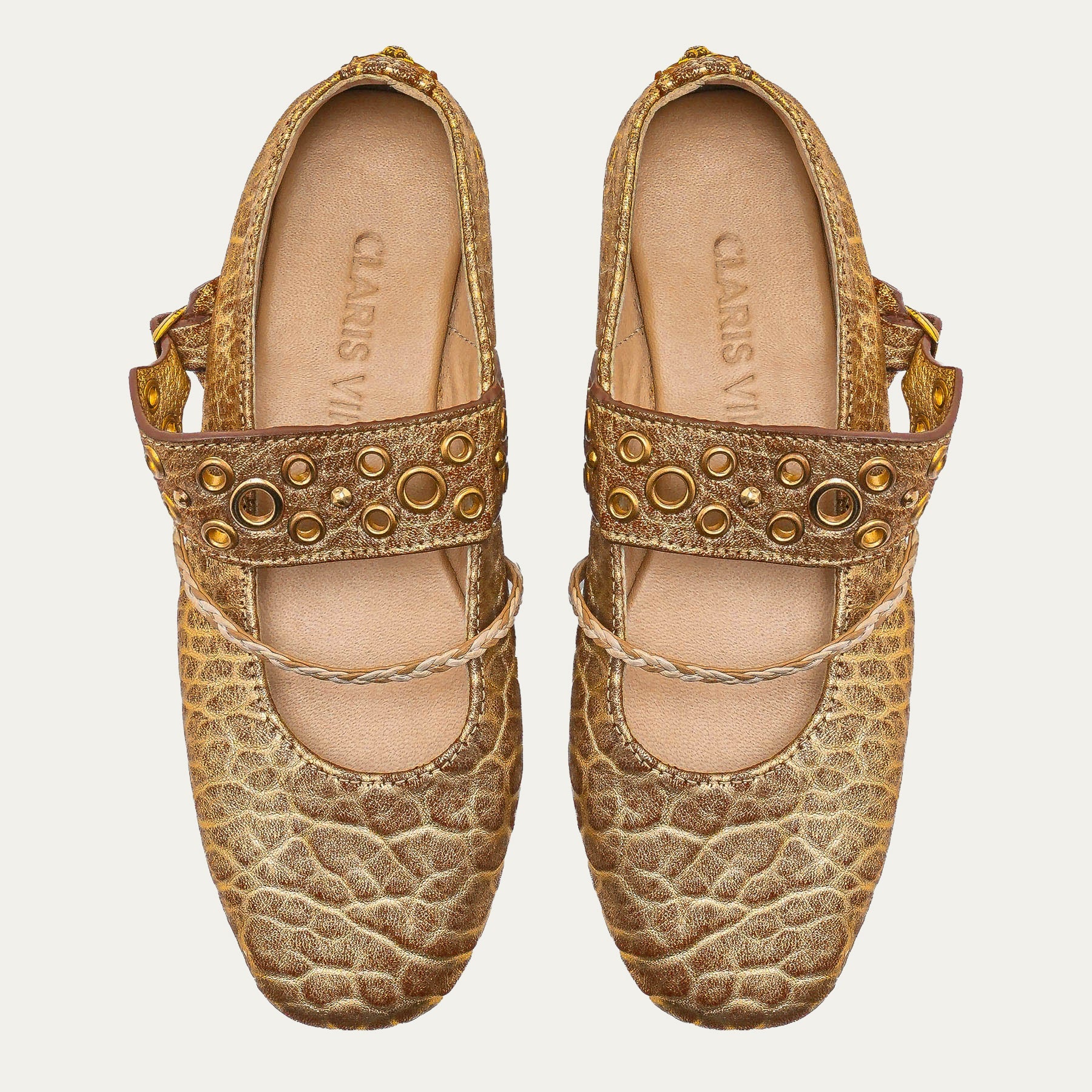 Ballerines Adele Cuir Bubble Or Antique