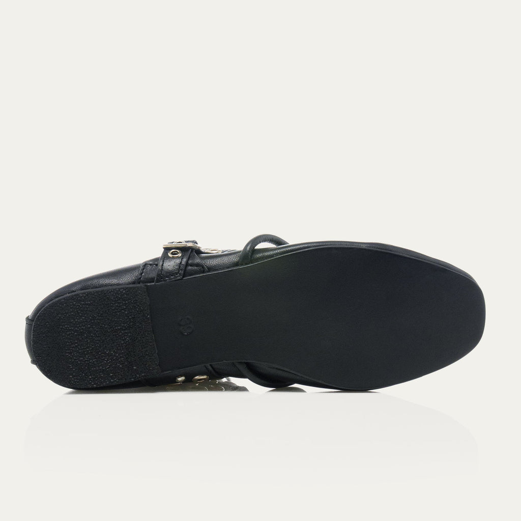 Ballerines Adele Cuir Cognac Or