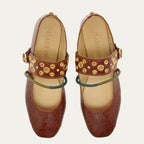 Ballerines Adele Cuir Cognac Or