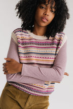 meta-preview, Women cranberry jacquard knit body warmer