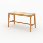banc 2 places en bois de chene massif et cannage kappa