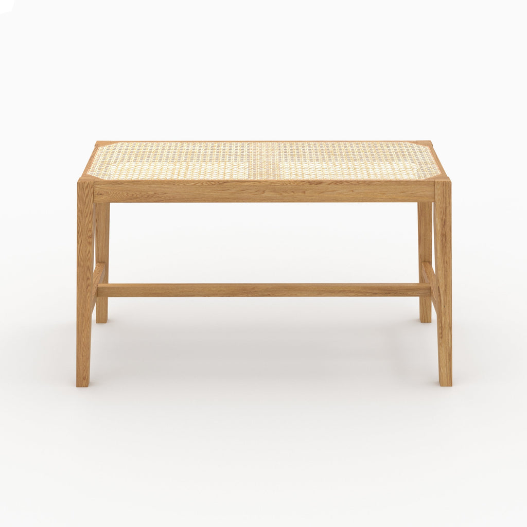 banc 2 places kappa en bois de chene massif et cannage