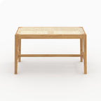 banc 2 places kappa en bois de chene massif et cannage